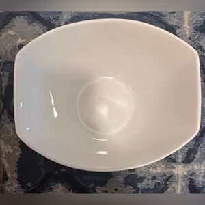 Over and Back White Geometric Porcelain Side Dish Bowl Modern Kitchen Decor